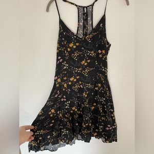 American Eagle Black Floral Sundress